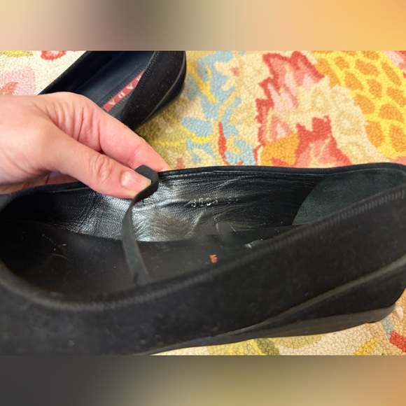 PRADA Vintage Balletcore Black Suede Mary Jane Ballerina Flats - Size 37/7 - Picture 6 of 16